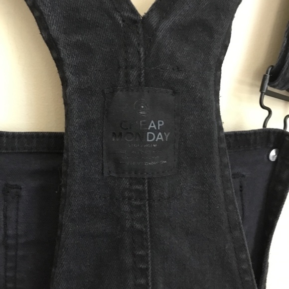 ASOS Cheap Monday High Rise Black Skinny Overalls - Picture 7 of 11